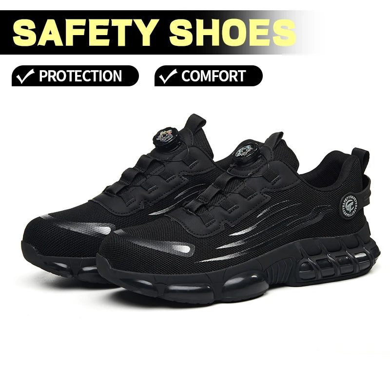 Anti-puncture and anti-skid steel toe outdoor work shoes
