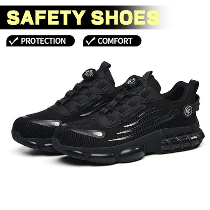 Anti-puncture and anti-skid steel toe outdoor work shoes