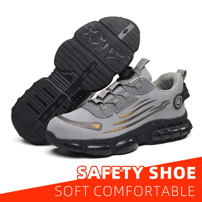 Anti-puncture and anti-skid steel toe outdoor work shoes