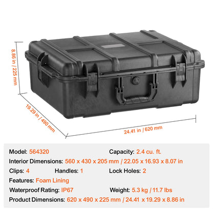 Weatherproof Heavy Duty Protective Case w/ Pre-cut Foam