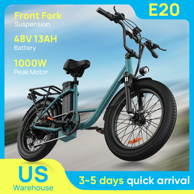 Electric Bike  48V Fat Tire, 7-Speed E-Bike