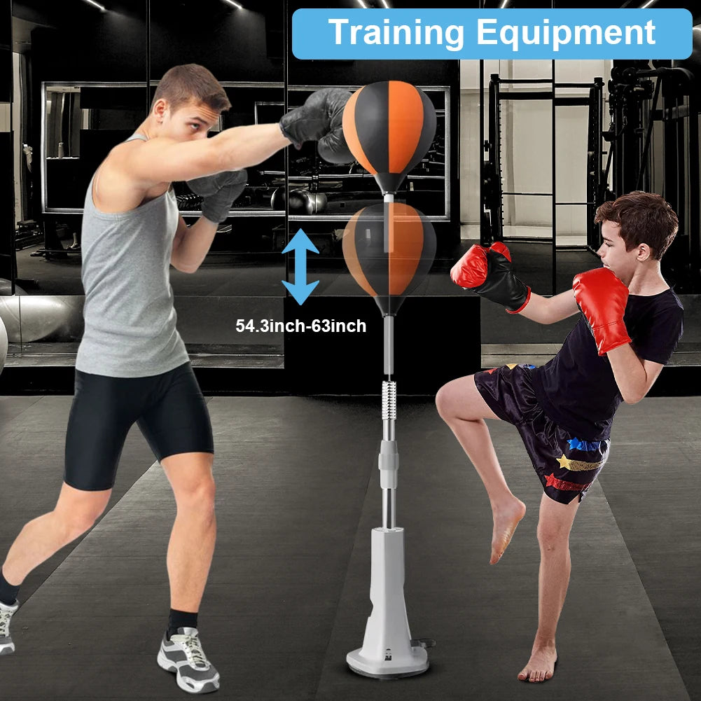 Punching Bag with Stand Boxing Bag Height Adjustable Punching Reflex Ball Set for Training Boxing Stress Relief & Fitness