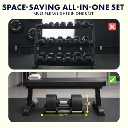 Adjustable Dumbbells with Quick Weight Change