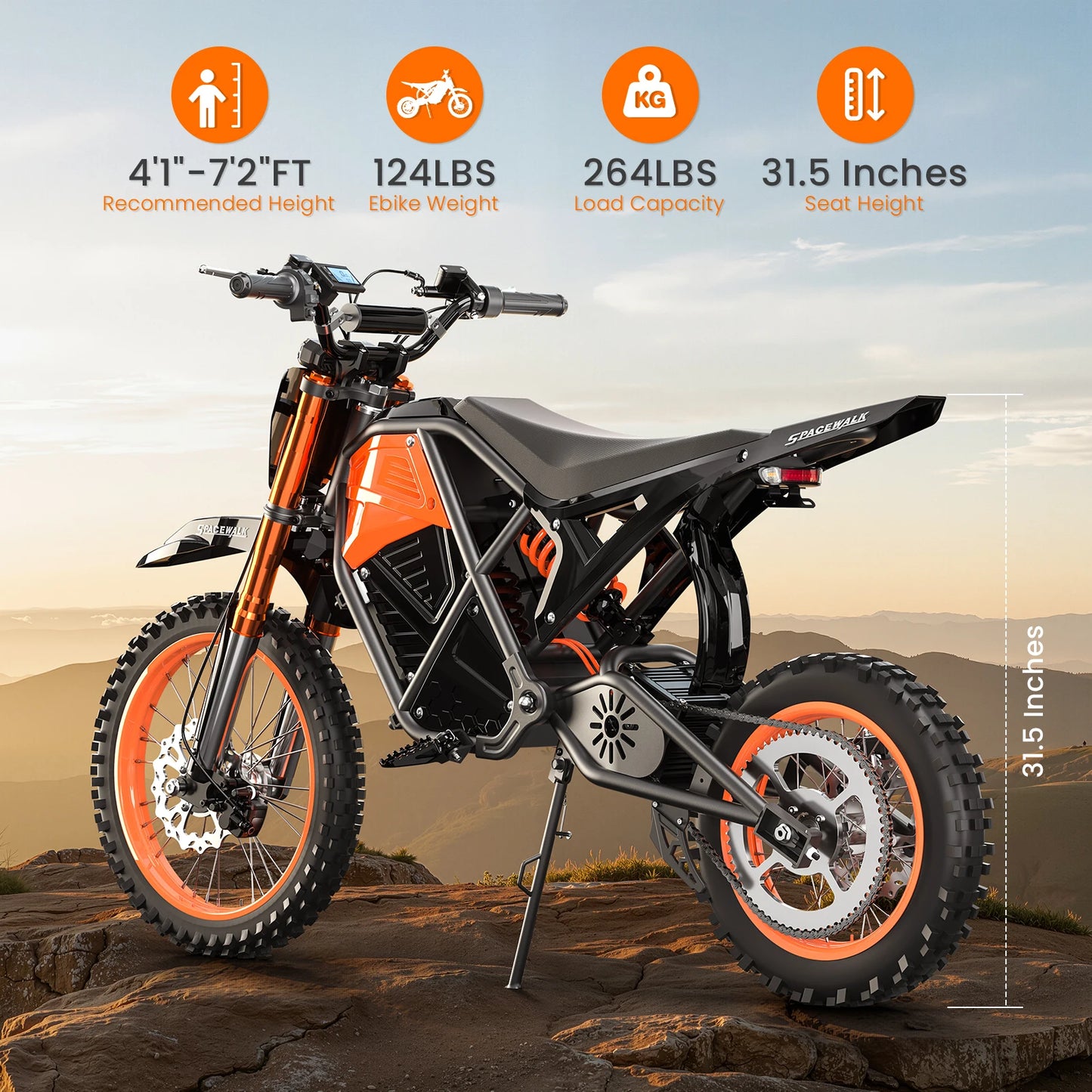 14"/12" Fat Tire Electric Dirt Bike for Teens Adults,48V