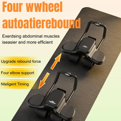 2 in 1 Ab Wheel Roller with Elbow Support & Knee Mat