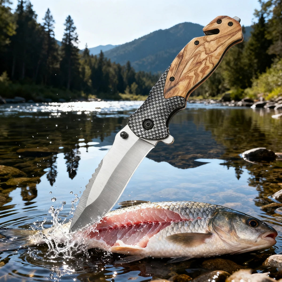 Multifunctional All Steel Portable Folding Knife