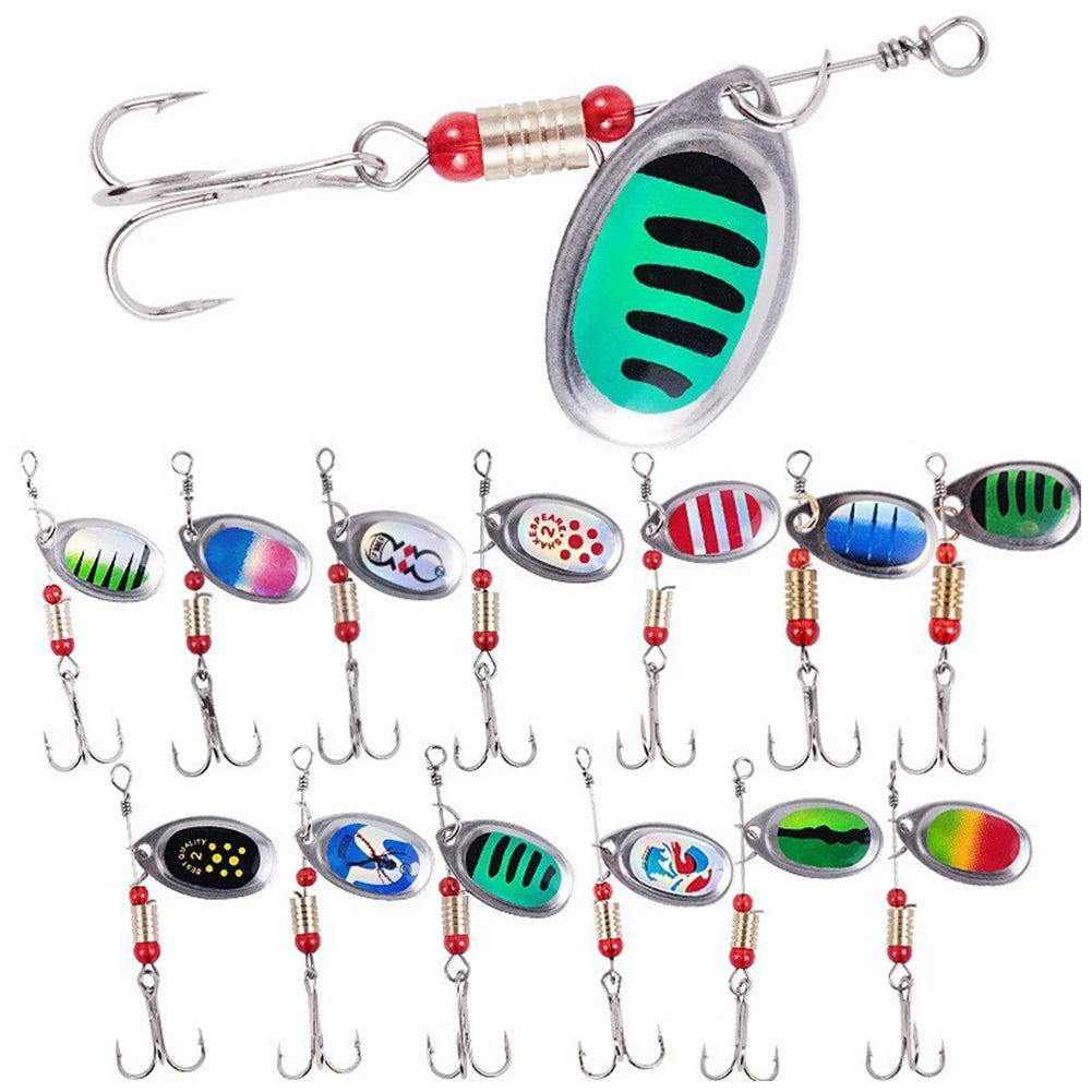 30pcs Metal Spoon Fishing Lure with Treble Hook