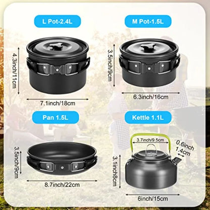 Gejoy 42 Pcs Camping Cookware Mess Kit