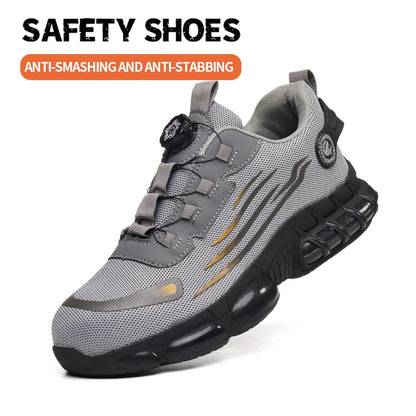 Anti-puncture and anti-skid steel toe outdoor work shoes