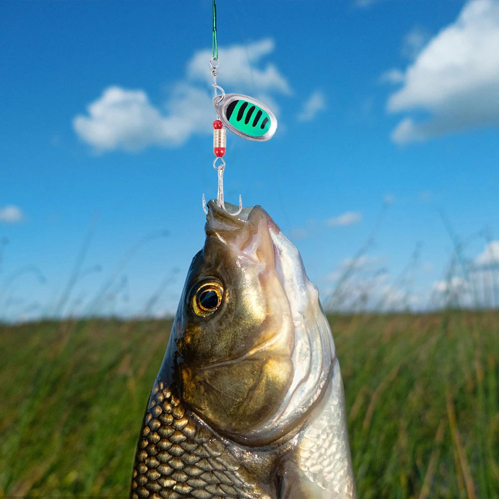 30pcs Metal Spoon Fishing Lure with Treble Hook